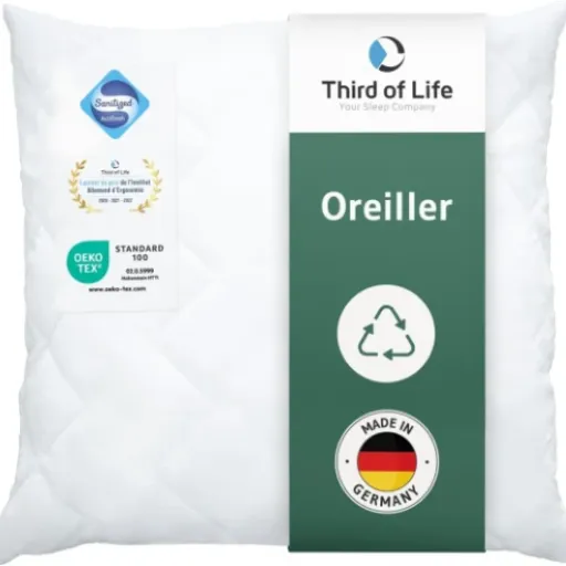 Test Oreiller 80x80 Verda Third of Life : écolo, réglable… mais beaucoup trop plat d’origine