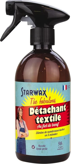 THE FABULOUS - Spray Détachant Textile au Fiel de Bœuf - Elimine les Taches Tenaces - Pulvérisateur -98% d'Origine Naturelle - Fabrication Française - Prêt à l'emploi - 500ml SPRAY DETACHANT 500 ml (Lot de 1)