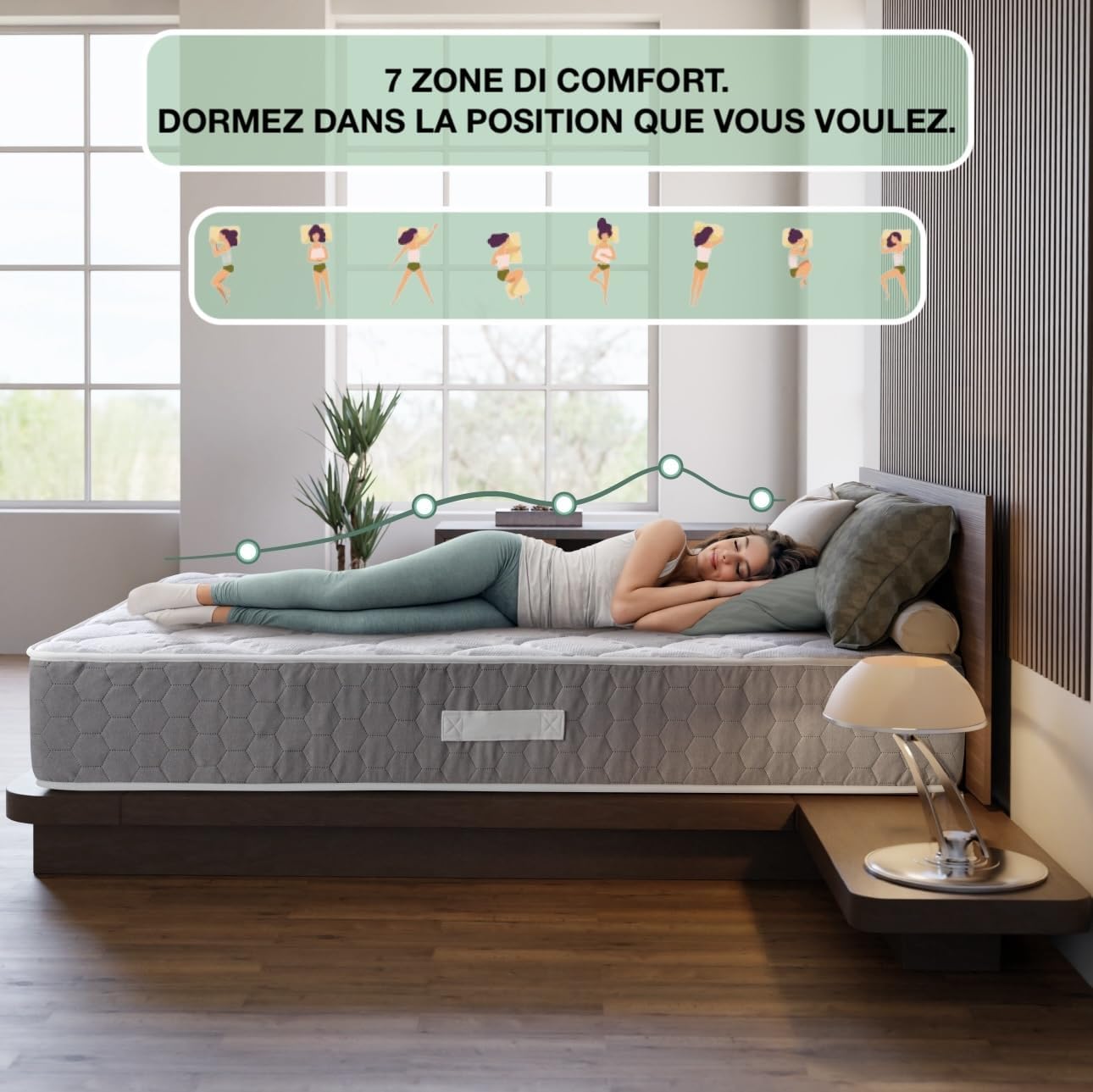 T-ORMU Matelas 120x200 Mémoire de Forme Premium – Fermeté Moyenne-Haute Orthopédique – 7 Zones de Confort – Respirant Hypoallergénique – Hauteur 27 cm – Certifié Oeko-TEX 120 x 200 cm
