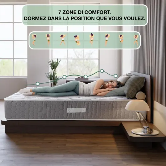 T-ORMU Matelas 120x200 Mémoire de Forme Premium – Fermeté Moyenne-Haute Orthopédique – 7 Zones de Confort – Respirant Hypoallergénique – Hauteur 27 cm – Certifié Oeko-TEX 120 x 200 cm