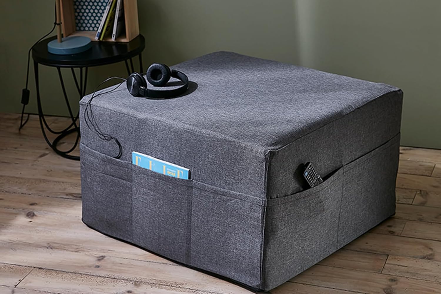 Chauffeuse/matelas d’appoint de Luxe gris avec housse