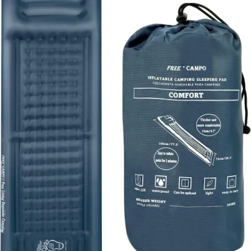 Avis FREE CAMPO Matelas de Camping Auto-Gonflable 12 cm : confort épais et pompe intégrée pour voyager léger