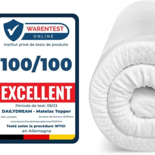 Avis Dailydream Surmatelas viscoélastique Aloe Vera L : un coup de pouce confort pour matelas et canapé-lit