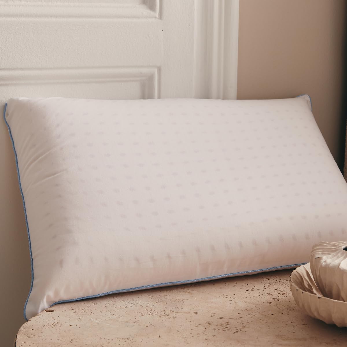 Oreiller 40x60 cm - Oreiller Latex - Rectangulaire - Soutien Optimal - Pratique Déhoussable - 100% Latex - Enveloppe 100% Percale de Coton - Respirant