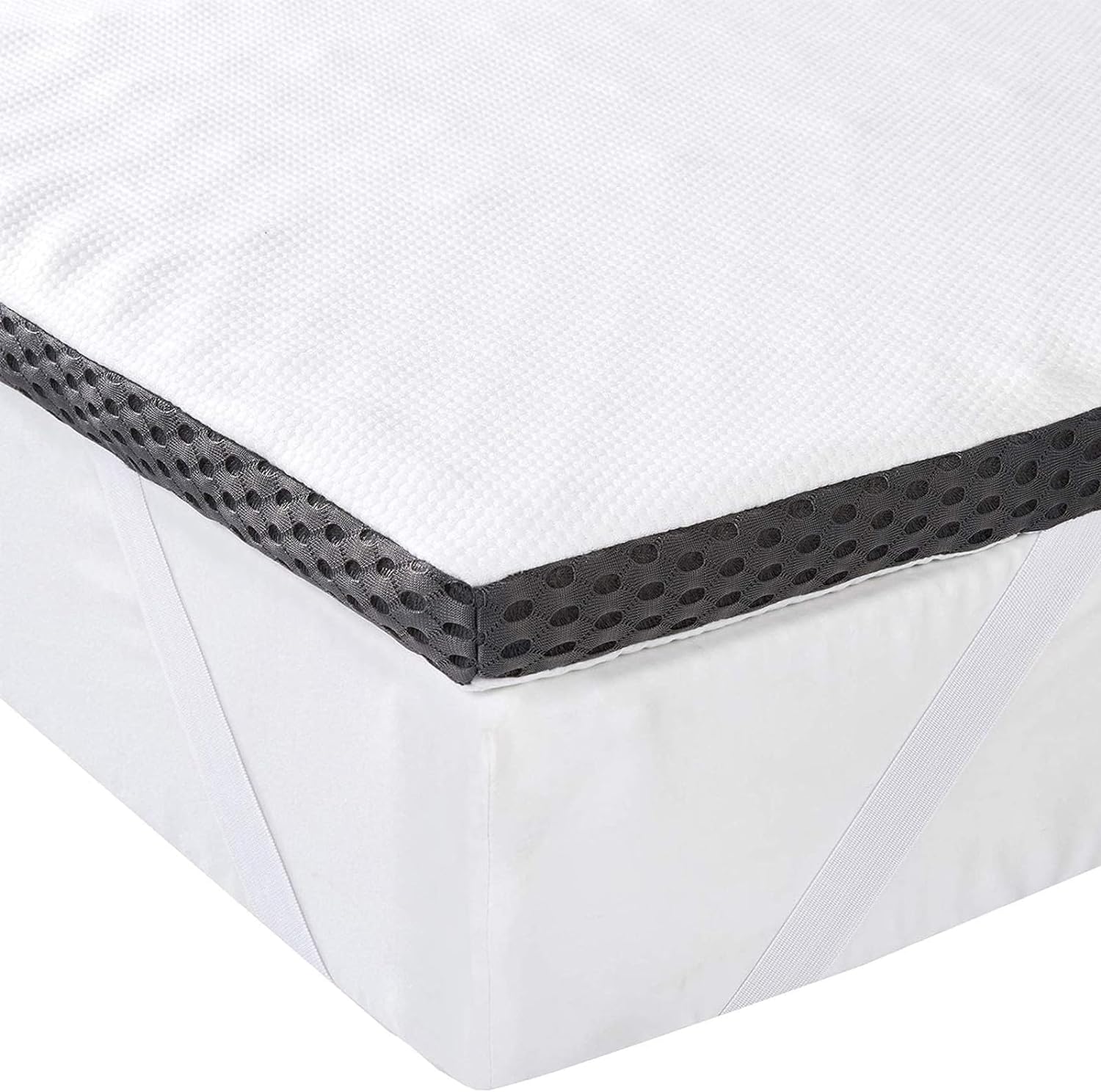 Surmatelas de Mousse à Mémoire de Forme avec Sangles, 80 x 190 x 4 cm, Blanc