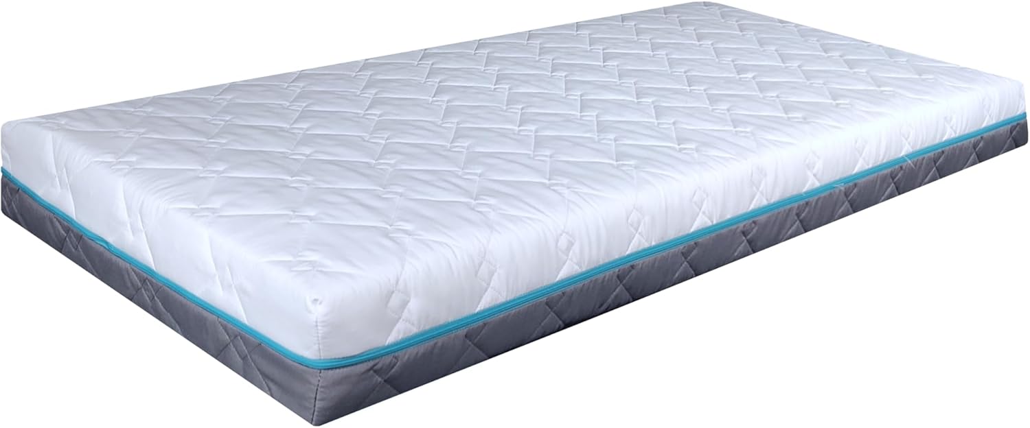 Sleepy shop 24 YOUR PERFECT MATTRESS Mattress Matelas en mousse, pour lit de bébé, 60 x 120 x 8 cm, matelassé, avec housse bicolore en mousse de polyuréthane