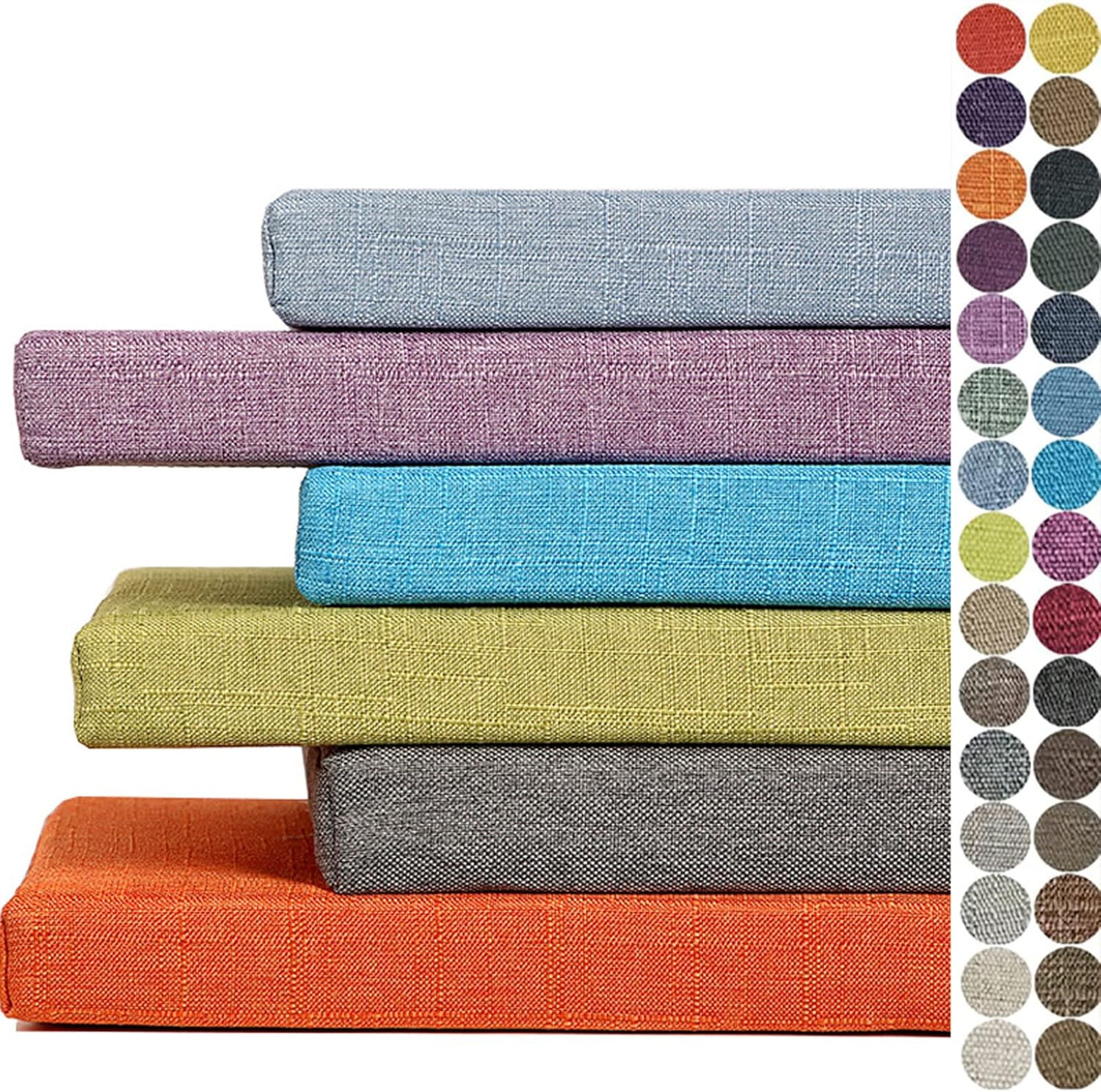 Pcevathiy Coussin de Banc personnalisé, Coussin de Banc de Taille personnalisée avec Fond antidérapant, Coussin de siège de Baie vitrée pour intérieur, Coussin de terrasse de Jardin pour Meubles