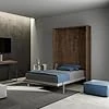 Kento – Lit Mural Rabattable, Lit Simple Pliable, Lit Escamotable Couleur Noyer, Lit Empilable Made in Italy, Matelas Non Inclus, Économiser de l'espace, Le Lit Arrive Démonté
