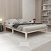 Sommier 140x190 cm Lisette- Lit Futon avec Lattes en Bois Massif - Pieds Carrés - Cadre de Lit d'Appoint Parfait