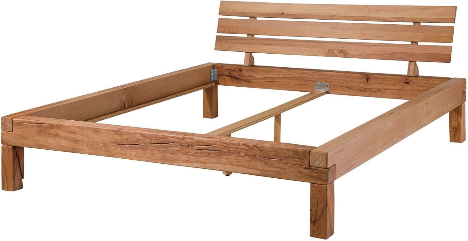 Lit 160x200cm - Bois Massif de chêne Sauvage huilé (Bois Naturel) - KRAKAU #202