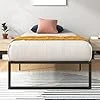 Lorelai Lit 90x190 cm - Cadre de lit hauteur 36 cm avec rangement sous le lit - Cadre de lit plateforme en métal - Noir