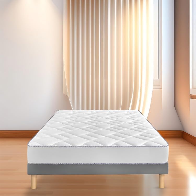 SOMMIER TAPISSIER Gris 140x190 cm - Fabrication FRANÇAISE ARTISA