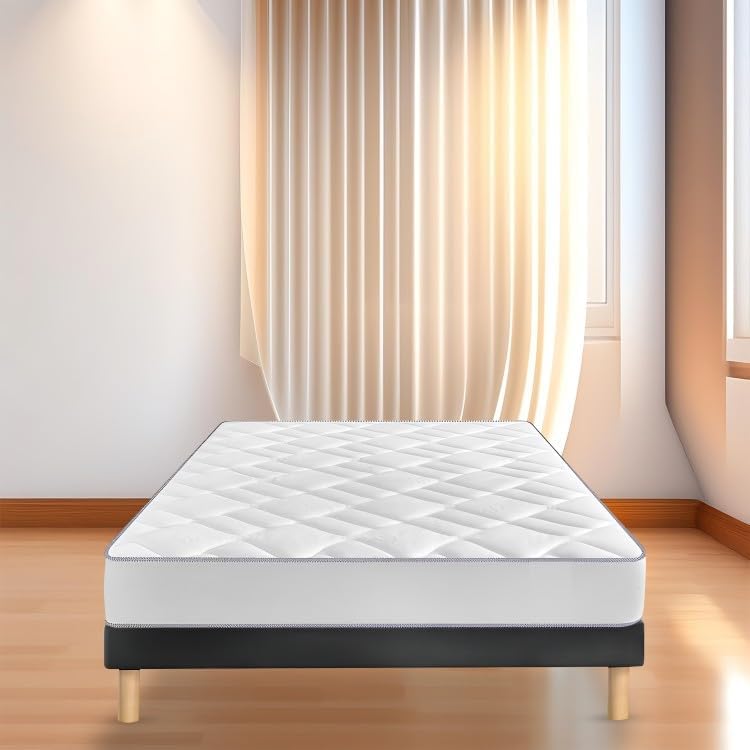 Sommier tapissier 140x200 Noir Pieds Fabrication Francaise