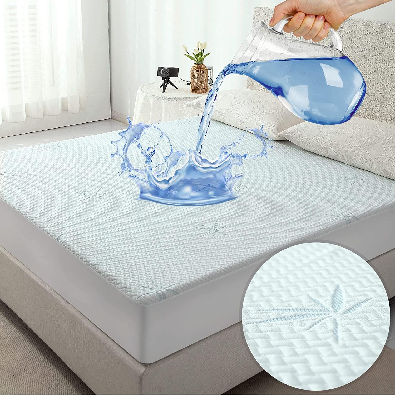 JET'S HOME Rayonne de Bambou Protège Matelas 140x190 - Imperméable Couvre Matelas Oeko-TEX®, Alaise Micro Respirante et Anti Poussière