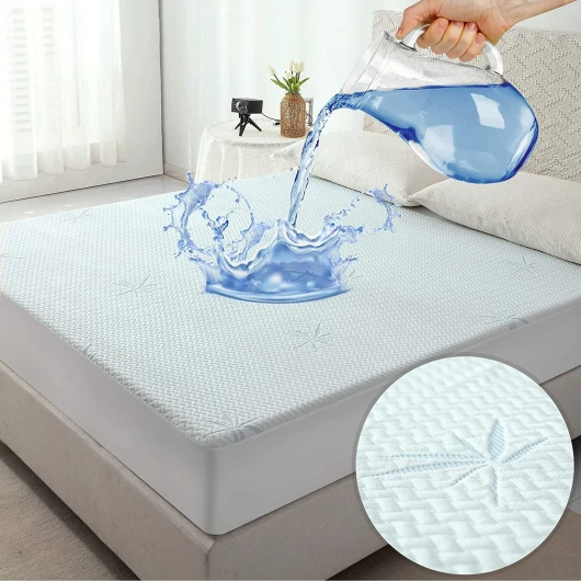 JET'S HOME Rayonne de Bambou Protège Matelas 140x190 - Imperméable Couvre Matelas Oeko-TEX®, Alaise Micro Respirante et Anti Poussière