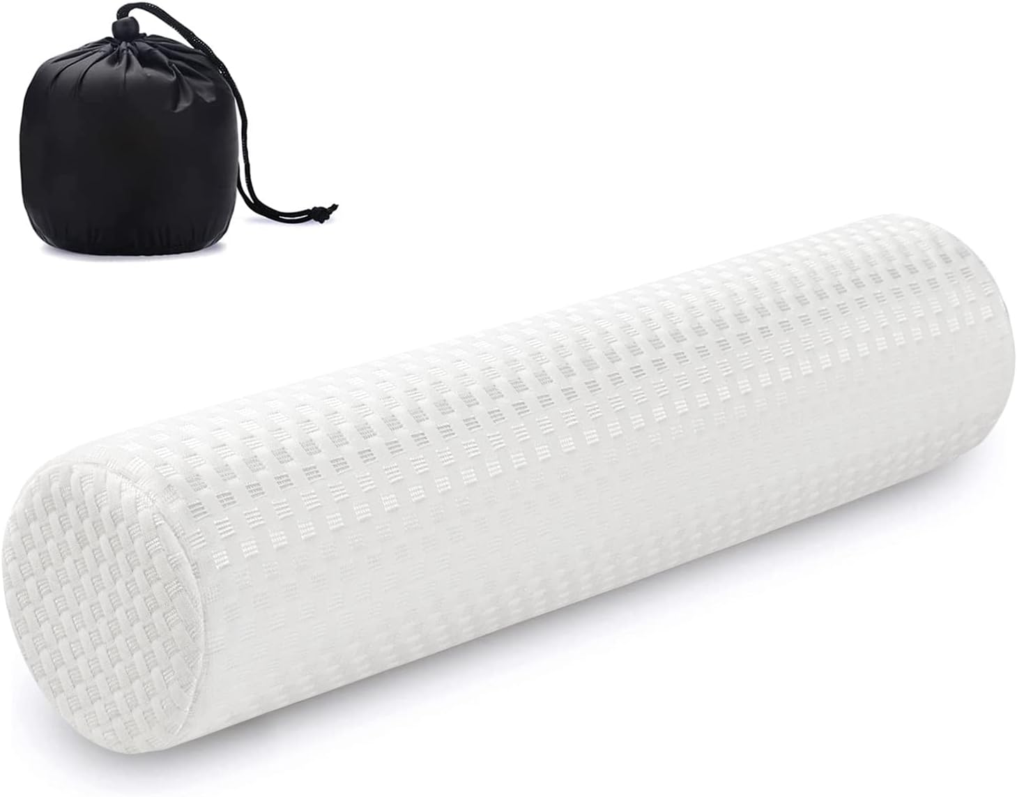 Findigit Oreiller Ergonomique, Traversin Mémoire de Forme, Les Genoux et Le Cou, Coussin de Voyage Rond pour Le Dos, Blanc