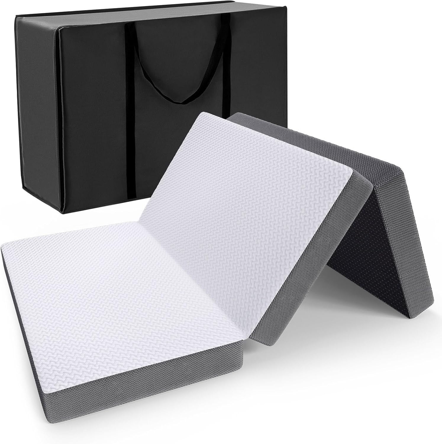 Matelas Pliable 140x200x10cm Extra épaisse, Matelas d'invité Pliant en Mousse, Lavable Matelas Camping Matelas de Sol pour Adultes