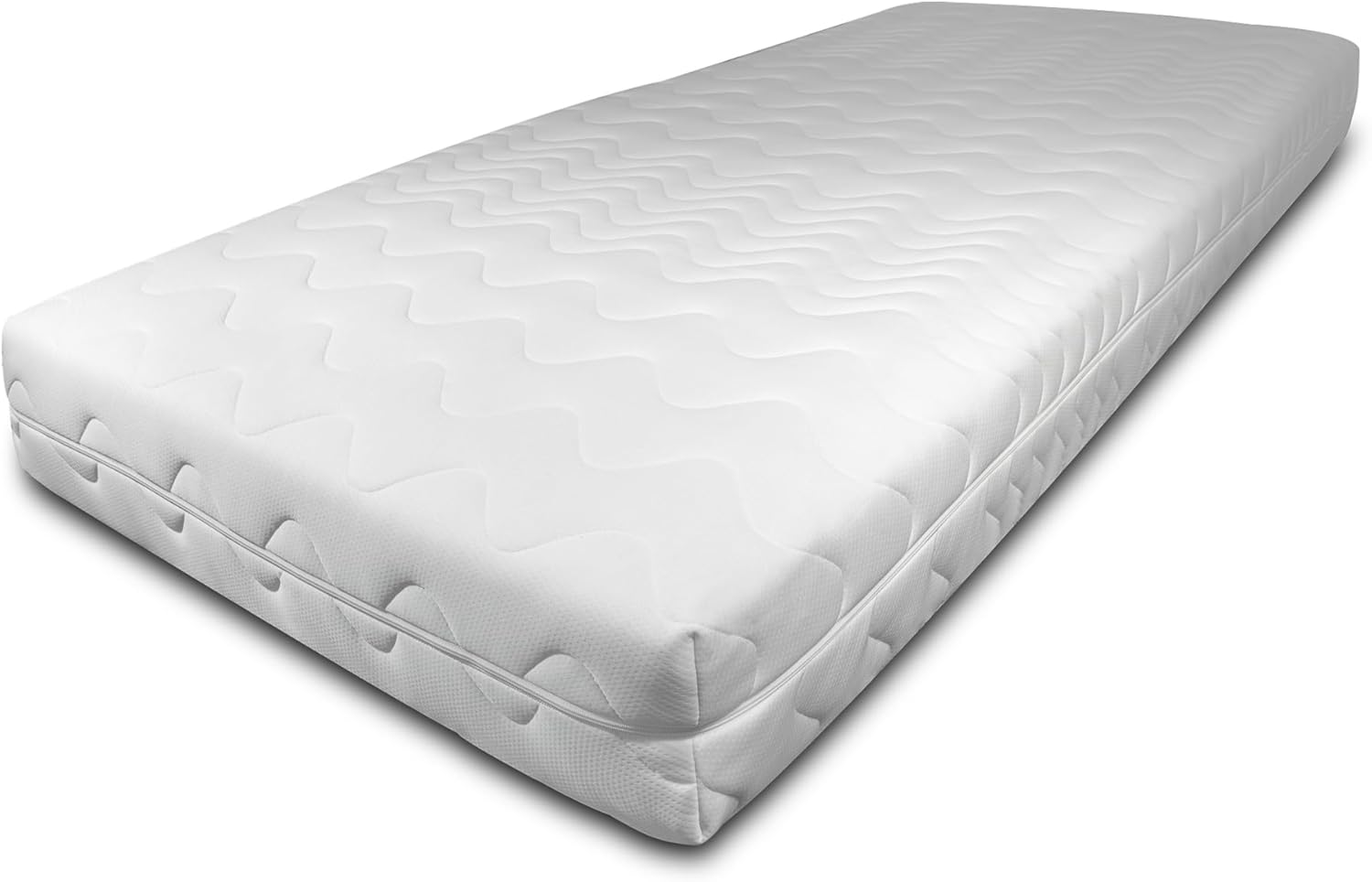 BONEX Fontana Housse de Matelas de qualité supérieure - 80 x 200 cm - Hauteur 19-21 cm - Convient aux Personnes allergiques - Lavable à 60 °C - Fermeture éclair sur Les 4 côtés - Blanc
