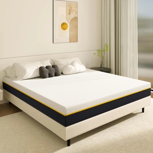 Matelas Adulte Double Mousse (Mousse à mémoire de Forme + Mousse de Fibres de Charbon de Bambou), épaisseur 17cm, Support, Respirant, Absorbant la Transpiration et déshumidifiant - (140x200)