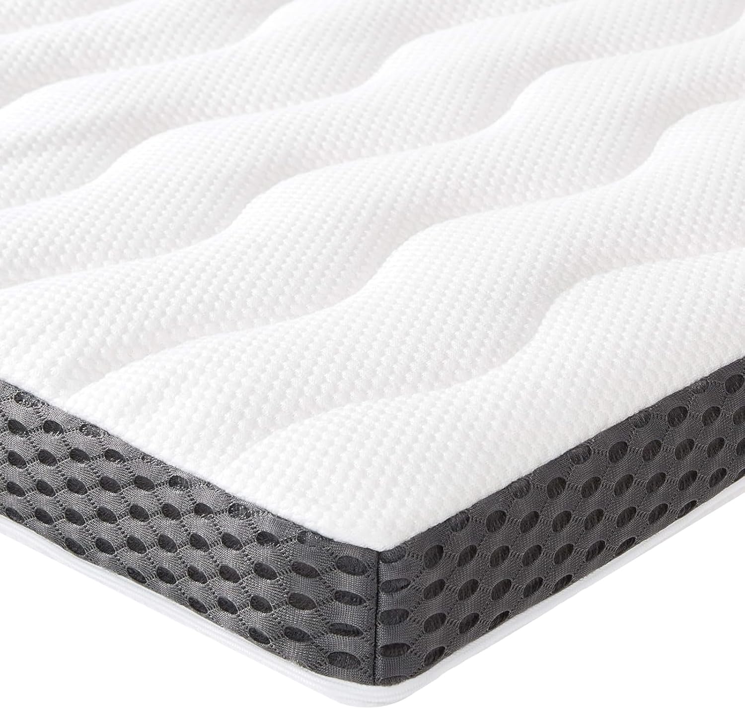 Surmatelas de Mousse à mémoire de forme confortable, Très Moelleux, 120 x 200 x 7 cm, Blanc