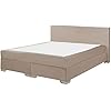 Lit Double Boxspring en Velours Beige 160 x 200 cm Confortable et Élégant de Style Minimaliste pour Chambre Moderne ou Scandinave Beliani