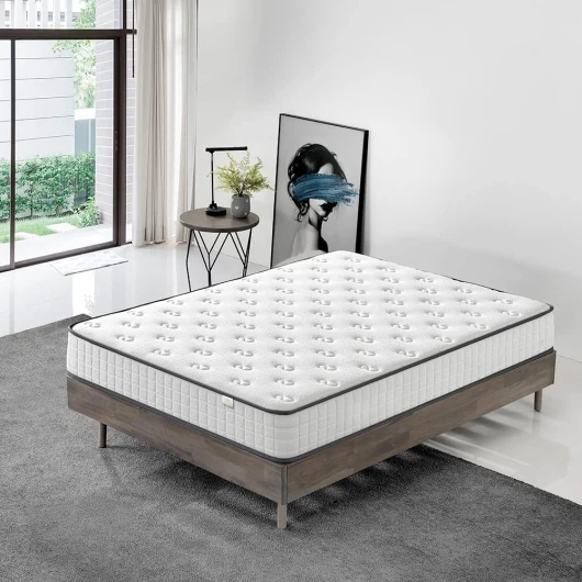 Matelas 160x200,Mousse 22 cm et Mousse A Mémoire Matelas,Parfait Soutien Haute Resilience Ultra Respirante,Matelas réversible à Deux Faces entièrement utilisables