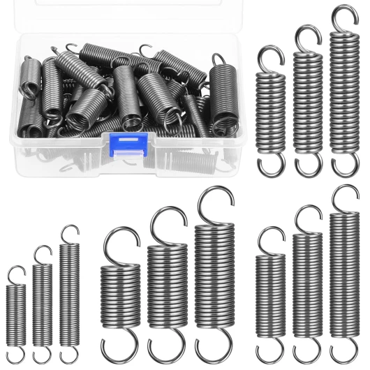 Glarks Assortiment de 36 ressorts d'extension, 12 tailles de ressorts mécaniques avec une boîte de rangement pour réparations à domicile et bricolage