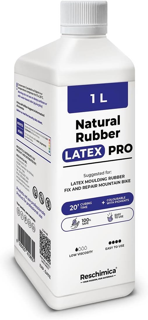 LATEX PRO - Latex liquide naturel Pour maquilleur de masque, Moulage et Effets Spéciaux, Loisirs créatifs, Halloween, non toxique, sûr et facile à utiliser (1 lt)