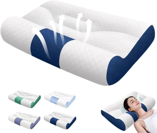 Oreiller Cervical Mémoire De Forme 2 En 1 - 64x36 Cm, Hauteur 9 Ou 12 Cm - Pour Dos, Côté, Ventre