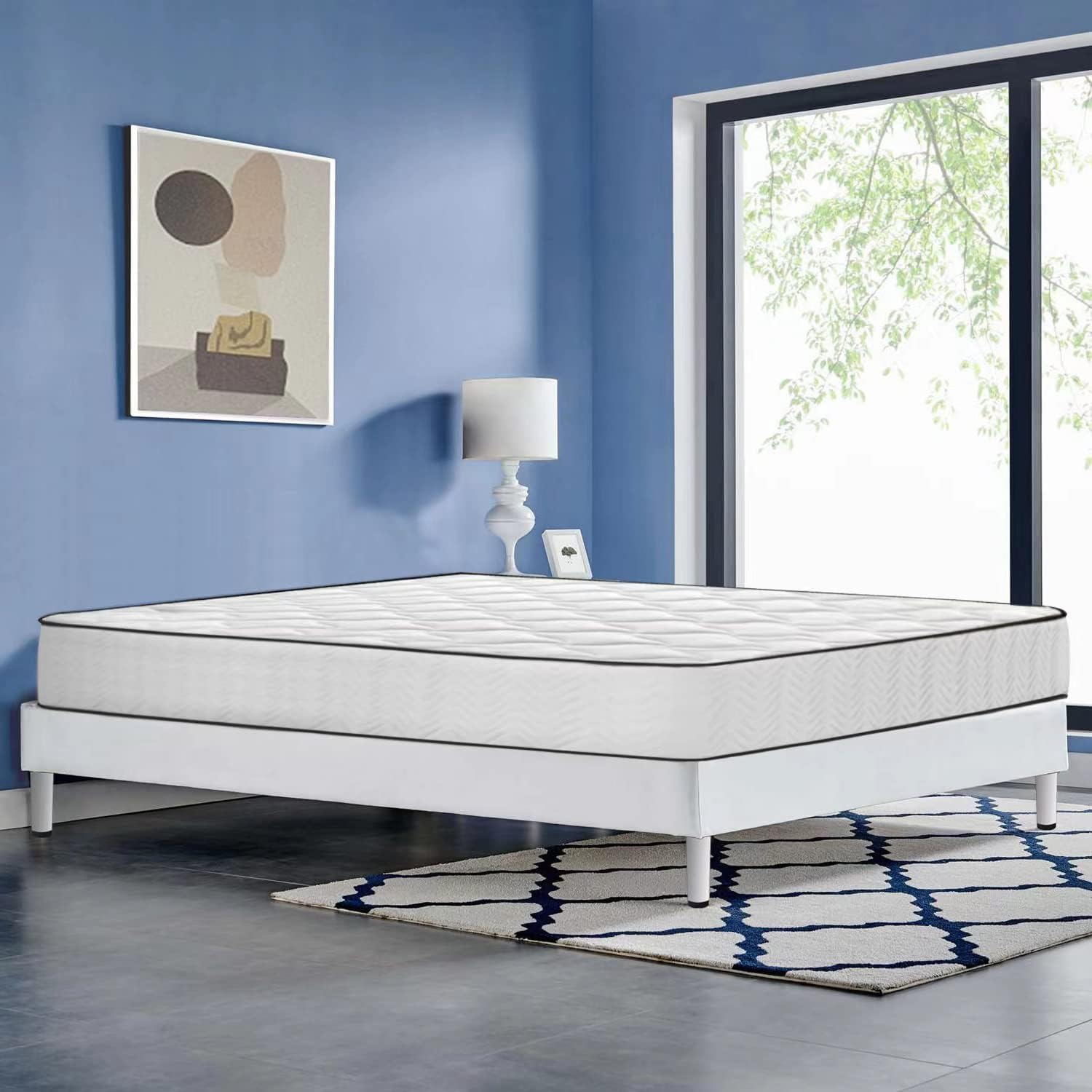 IZTOSS Lit 140x190 avec Sommier et Matelas - Matelas 140x190x22 Mémoire de Forme - Sommier Tapissier 140x190 (Ensemble Matelas et Sommier Tapissier 140x190 cm) L-CD-7 Matelas140x190x22+Sommier Tapissier140x190