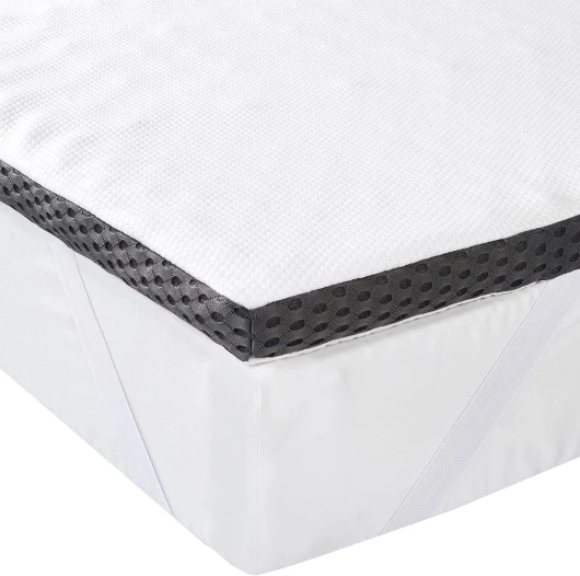 Surmatelas de Mousse à Mémoire de Forme avec Sangles, 140 x 190 x4 cm, Blanc