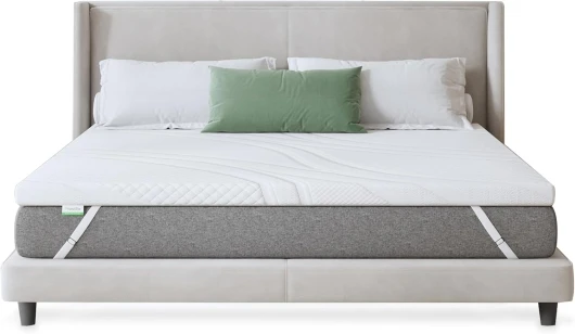 Surmatelas 140x190, 5CM, Surmatelas en Mousse à Mémoire de Forme Gel, Mousse en Matériau Bambou, Évacuation de L'humidité, avec Design Antidérapant et Certification de Sécurité, Lavable
