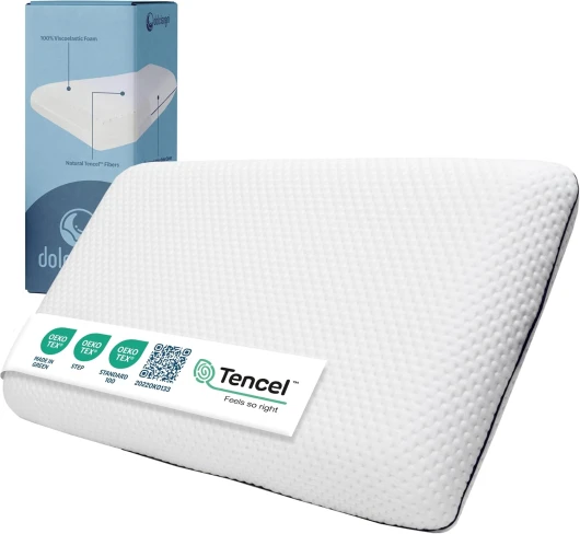DolciSogni - Oreiller Memoire Forme Ergonomique 70x40x12 avec Fibre Tencel – Oreiller Doux et Respirant pour le Cou, le Dos et les Épaules – Support Cervical et Confort Durable – Certifié OEKO-TEX