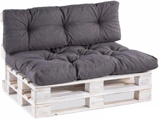® Coussin pour Palette Extérieur - Confortable Coussin pour Canapé Jardin PPI - Différentes Tailles et Coloris (Set (Coussin d'assise 120x80 +Dossier 120x40), Anthracite)