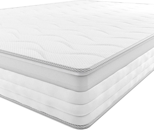 Matelas 7 zones à Ressort intérieur, Moyenne ferme (H3), 90 x 200 x 21.5 cm, Blanc