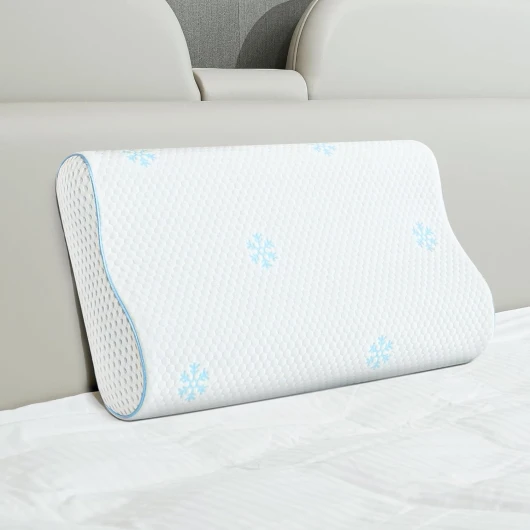 Oreiller Ergonomique Cervical Coussin - Orthopédique Oreiller à Mémoire de Forme Confort pour la Nuque, Réglable Coussin Memory Foam Anti Douleur Anti Ronflement pour Dormir 60x35x12-10 cm
