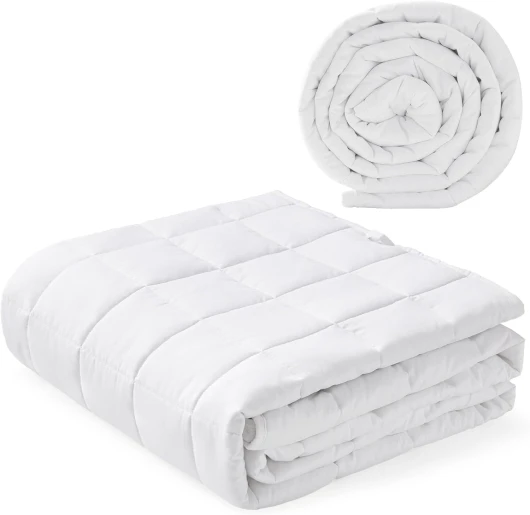 Couverture Lestée Adulte 155x220cm 9kg - Couette Lestée Relaxante & Calmante Weighted Blanket - Couverture Pondérée Perles de Verre Hypoallergéniques - avec Housse de Couette 100% Coton