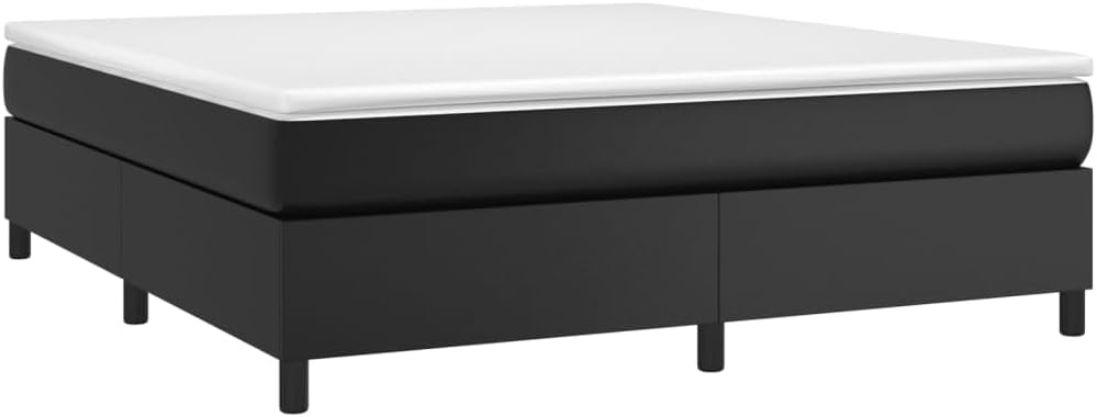Cadre de Lit, Lit Rembourré, Lit Double avec Sommier à Lattes, Lit Adulte de Chambre à Coucher, Moderne, Noir 160x200 cm Similicuir 35 cm / 160 x 200 cm Noir