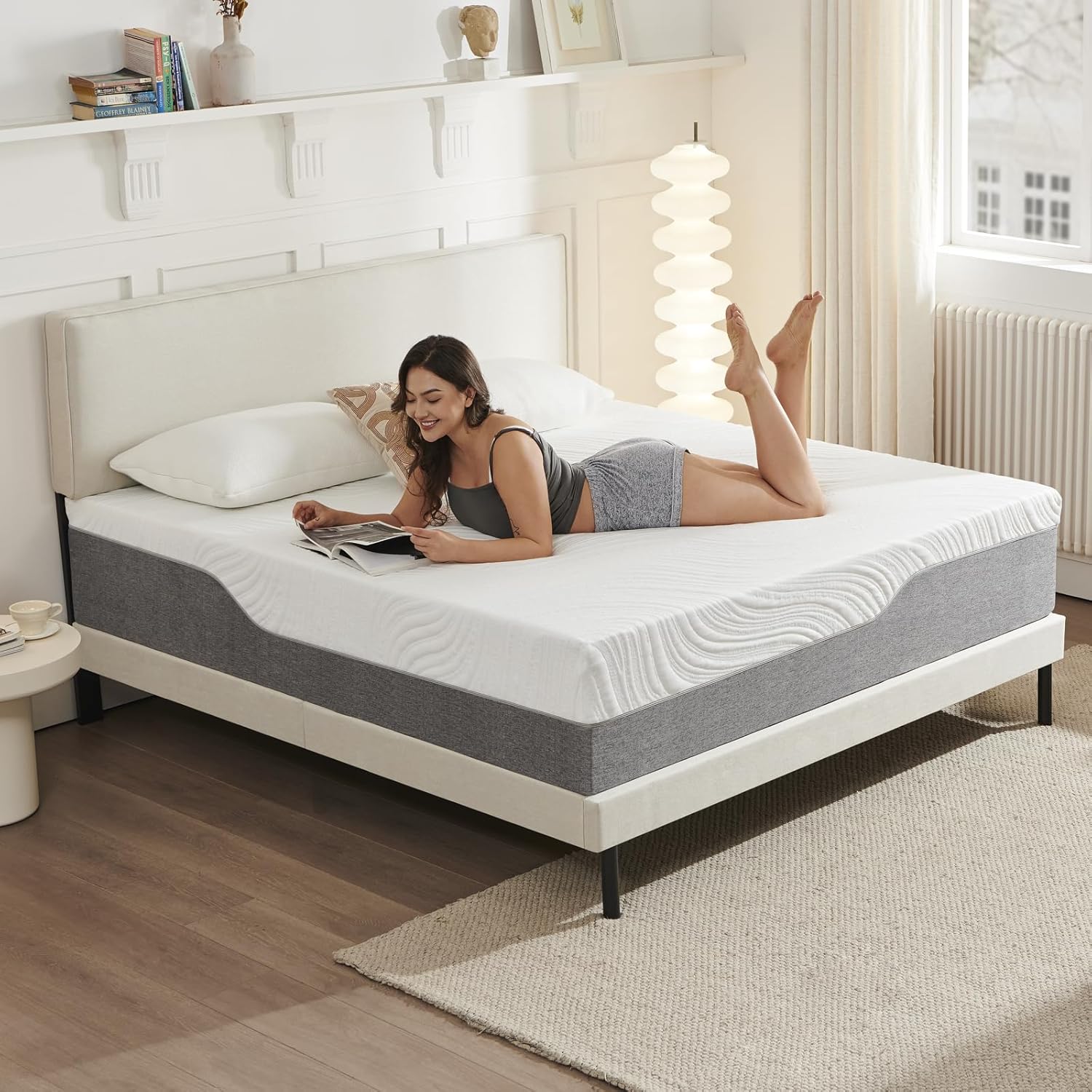 Twirest Matelas 140x190cm, Épaisseur 22cm, fermeté Moyenne, Respirant et Confortable, avec Un Soutien équilibré - Housse de lit Amovible et Lavable avec Fermeture à glissière.