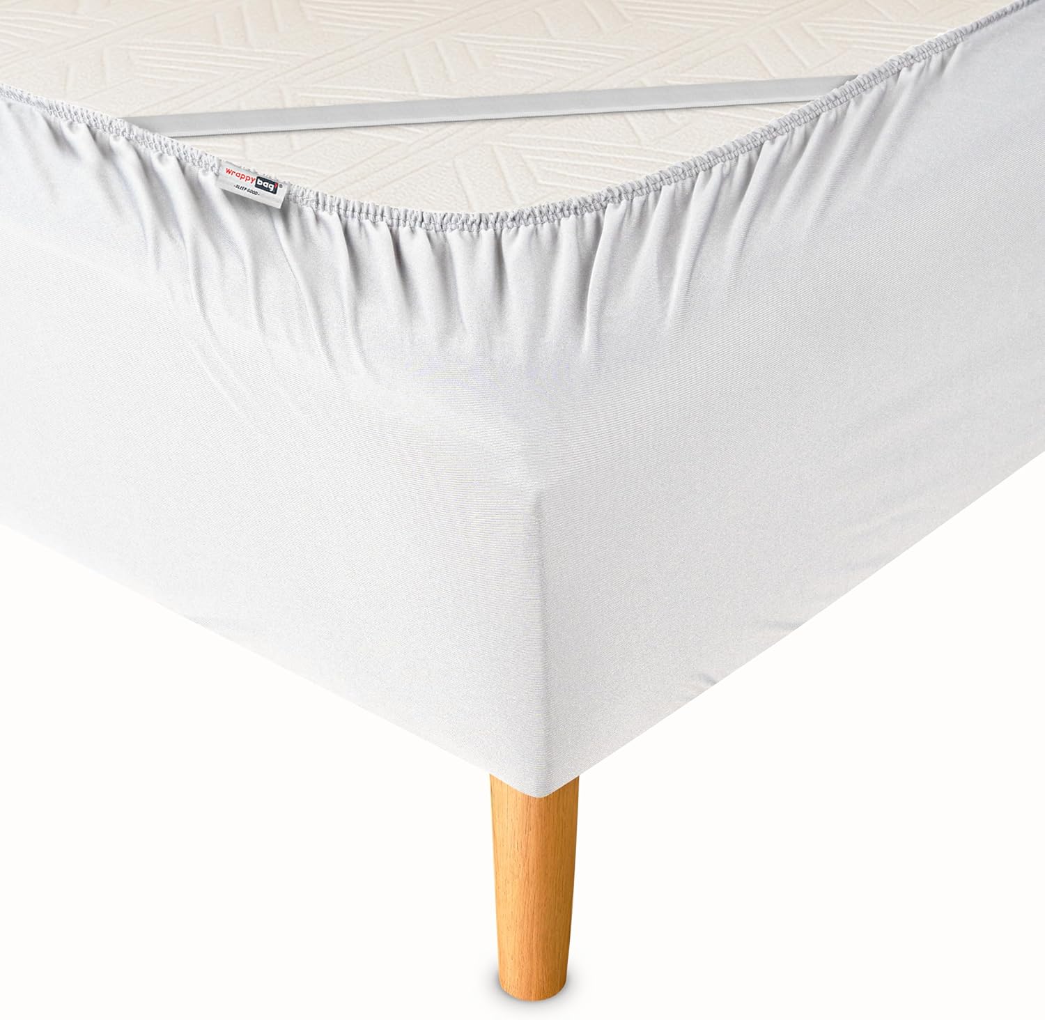 Cache-Sommier 90 x 200 en Coton avec Élastiques – Rénovez et Modernisez Votre Ancien Sommier – Couleur Blanc - 6 Tailles Disponibles