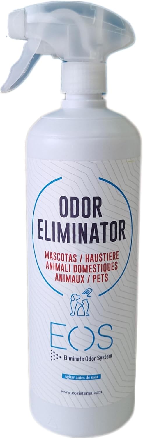EOS (1 litre) Elimine instantanément les odeurs d'animaux domestiques - pour tous types d'animaux (chiens, chats...) et applications (canapés, litières, lits) Nettoyeur d'urine enzymatique
