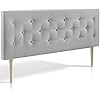 Tête de lit Oslo, capitonnée Tissu, L'épaisseur Totale de 8 cm (140x100 cm, Gris) 140x100 cm Gris