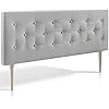 Tête de lit Oslo, capitonnée Tissu, L'épaisseur Totale de 8 cm (140x100 cm, Gris) 140x100 cm Gris