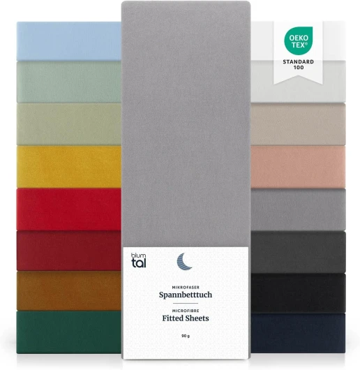 Drap Housse 140x190 cm en Microfibre - Drap 140x190 cm certifié Oeko-TEX - Drap House 140x190 cm - lot Drap Housse 140x190 cm Doux - Drap Housse Respirant et Lavable - Drap de lit Gris Lit 140: 140x190x30 cm Gris