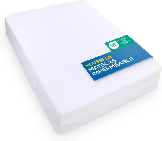 Housse De Matelas 160 x 200 x 30 cm Imperméable avec Fermeture éclair, Certifiée Oeko-TEX, Protégé Matelas