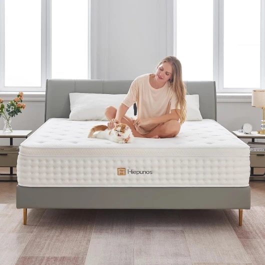 Matelas 180x200 cm, Épaisseur 26cm, Hybride Matelas, Matelas à Ressorts Ensachés et à Mémoire de Forme, H3 Moyenne Ferme, 7 Zones de Confort, Respirant, Soutien Parfait, (Blanc) Matelas 180x200cm