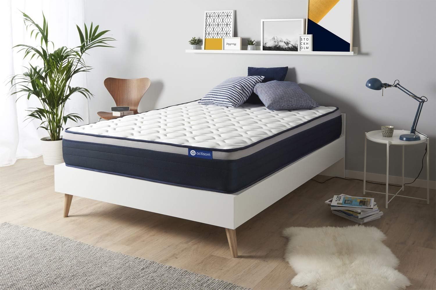 Matelas 200 x 200 cm - Mousse à Mousse à mémoire de Forme - Matelas pour 2 Personnes- Épaisseur : 26 cm - Soutien et Confort : Ferme - Marque Française