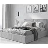 Lit rembourré Double avec Coffre sommier Cadre de lit tapissé (Gris, 160x200) Gris 160x200