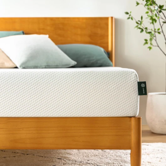 Matelas 90x190 cm - Hauteur 20cm - Matelas au thé Vert en Mousse à Mémoire - Ultra Respirant -Soutien Ergonomique à 5 Zones -Durable et Doux pour la Peau -Couchage Indépendant -Conçu en France 90 x 190 cm Epaisseur 20cm Thé vert Comfort Foam