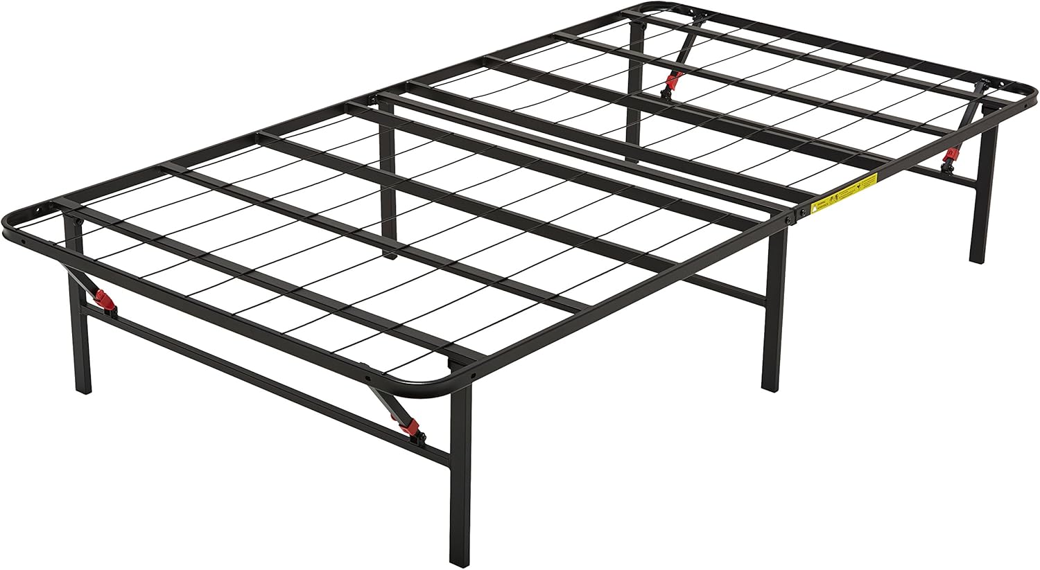 Cadre de lit pliable avec plateforme - Montage sans outil, Rangement sous le lit, Noir, 90 x 200 x 35.5 cm 90 x 200 cm